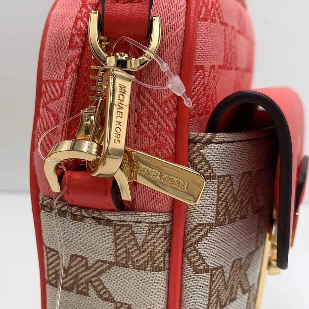 MICHAEL KORS SLOAN EDITOR SMALL NS TOP ZIP FLAP PACKET XBODY GRAPEFRUIT MULTI - Picture 11 of 16